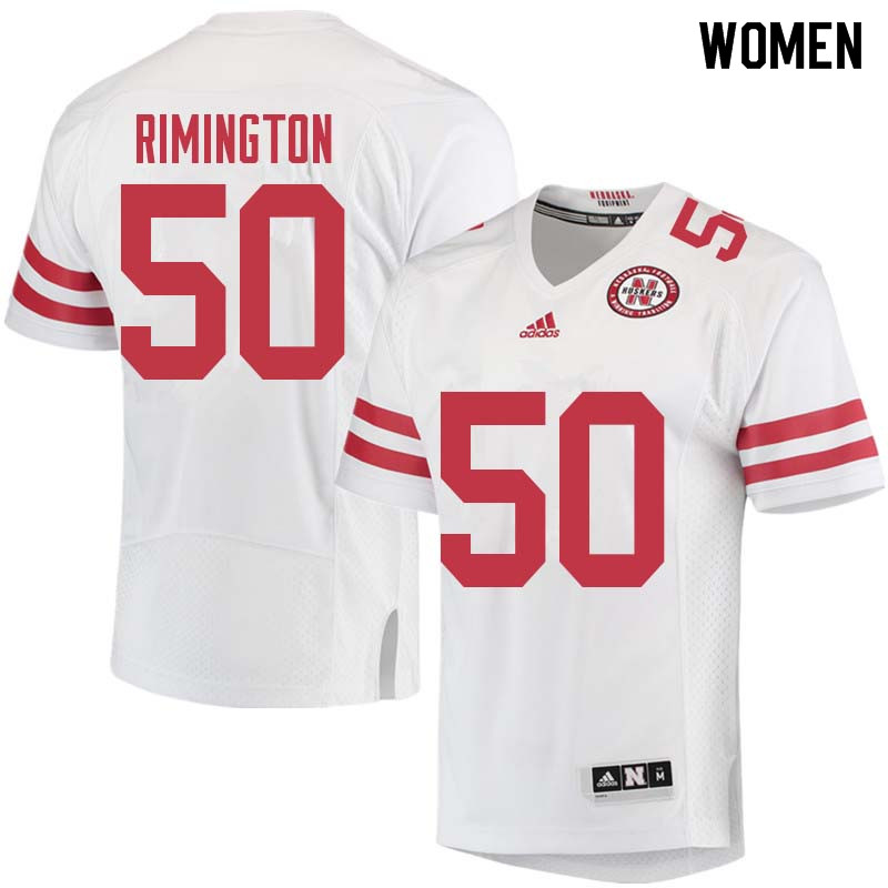 Women #50 Dave Rimington Nebraska Cornhuskers College Football Jerseys Sale-White